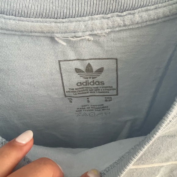 Adidas Light Blue Long Sleeve Tee - Picture 4 of 5